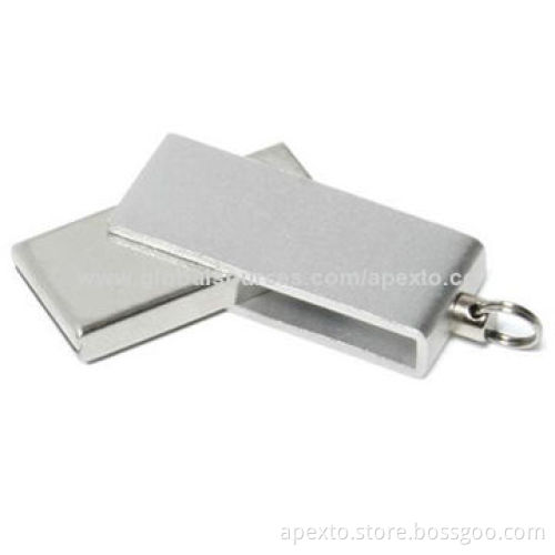 Silver Micro Twister USB Flash Drive, Customized Packaging Types/Logos Accepted, 256MB to 32GB